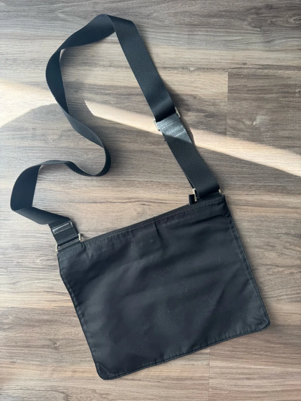 Prada Black Nylon Messenger Crossbody Bag